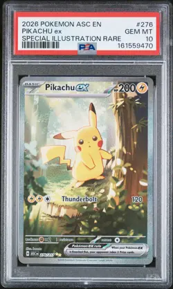 2026 POKEMON ASC EN-ASCENDED HEROES SPECIAL ILLUSTRATION RARE PIKACHU EX PSA 10 - Image 1