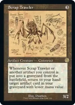 Scrap Trawler #112 Foil Schematic Retro Frame MtG Brother's War Rare - Image 1