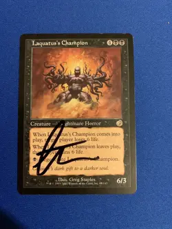 MTG Magic Laquatus’s Champion Signed Artist Proof x1 Torment Greg Staples - Image 1