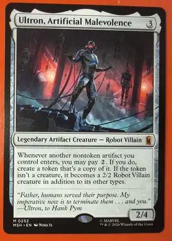 MTG: MARVEL SUPER HEROES, 0252, ULTRON, ARTIFICIAL MALE VOLENCE, MSH ,MYTHIC - Image 1