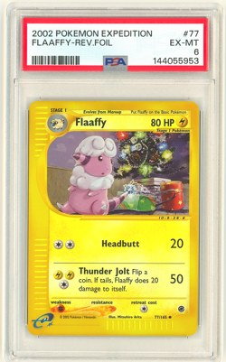 2002 POKEMON EXPEDITION #77 FLAAFFY-REVERSE FOIL PSA 6 - Image 1