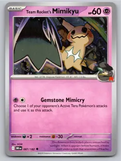 2025 POKEMON TEAM ROCKET'S MIMIKYU DESTINED RIVALS 087/182 UNCOMMON NM - Image 1