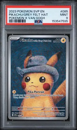 2023 Pokemon SVP EN Pokemon X Van Gogh #085 Pikachu With Grey Felt Hat PSA 9 - Image 1