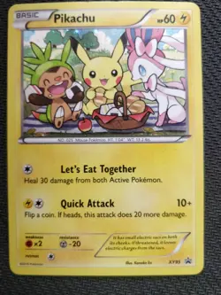 Pokemon XY Black Star Promo XY95 Pikachu ( Sylveon + Chespin ) Holo - Image 2