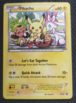 Pokemon XY Black Star Promo XY95 Pikachu ( Sylveon + Chespin ) Holo - Image 3