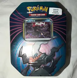 Pokemon TCG Pokemon Power Tin Darkrai English 3 Booster Packs 1 Foil Promo 2021 - Image 1