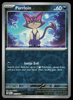 Purrloin 055/086 Common White Flare Pokemon Reverse Holo Near Mint - Image 1