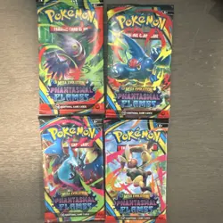 Pokemon Mega Evolution Phantasmal Flames Pack Lot 4 Packs, 10 Cards Each - Image 1