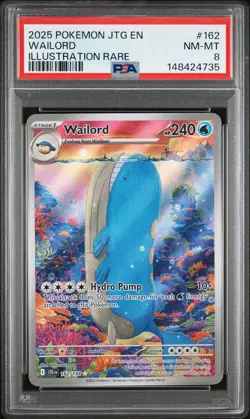 2025 Pokemon Journey Together Wailord 162/159 PSA 8 Illustration Rare - Image 1
