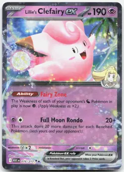 Lillie's Clefairy ex 076/217 Double Rare Ascended Heroes Pokemon Holo Near Mint - Image 1
