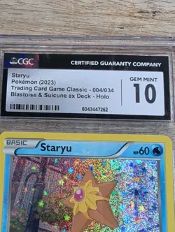 Staryu 004/034 2023 Pokemon Trading Card Game Classic Holo CGC Gem Mint 10 - Image 3