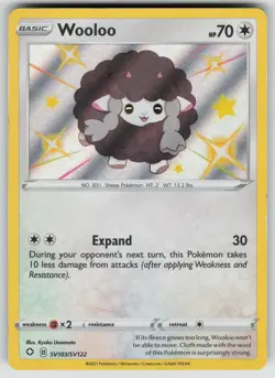 Wooloo SV103/SV122 Shiny Rare Shining Fates Shiny Vault Pokemon Holo LP - Image 1