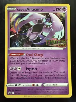 Pokemon Galarian Articuno Prerelease SWSH123 Sword & Shield Promo Holo (NM) - Image 1