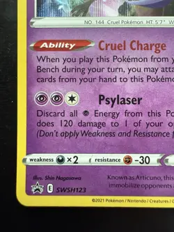 Pokemon Galarian Articuno Prerelease SWSH123 Sword & Shield Promo Holo (NM) - Image 4