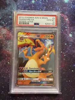 2019 Pokemon SM Hidden Fates Charizard GX #9/68 PSA 10 GEM MINT - Image 1