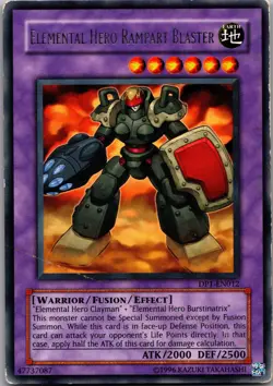 Elemental Hero Rampart Blaster DP1-EN012 Duelist Pack 1: Yu-Gi-Oh Unlimited MP - Image 1