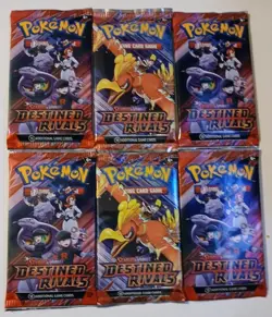 Pokemon TCG Lot Of 6 Scarlet & Violet Destined Rivals Booster Pack 10 Cards - Image 1