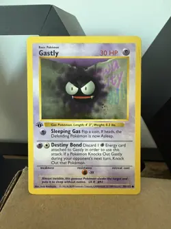 Pokemon TCG Gastly 1st Edition Common Card Base Set, Shadowless, 50/102 LP - Image 1