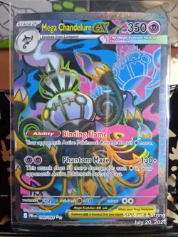 Pokemon Mega Chandelure ex 099/084 Ultra Rare Pitch Black Full Art Holo Card NM - Image 1