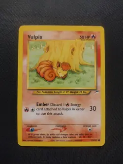 Pokemon TCG Vulpix Neo Destiny Card 91/105 - Image 1