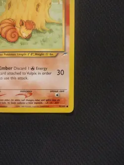 Pokemon TCG Vulpix Neo Destiny Card 91/105 - Image 5