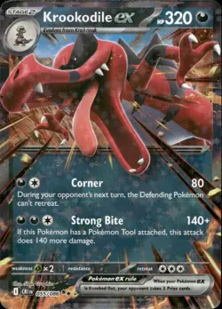 Krookodile ex 2026 Pokemon Chaos Rising Double Rare Card 055/086 NM - Image 1