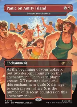 Descent into Avernus "Panic on Amity Island" - Rainbow Foil E Secret Lair NM MTG - Image 1