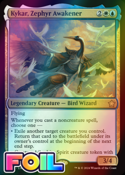 x1 Kykar, Zephyr Awakener FDN Foundations MTG 122 FOIL RARE M/NM 1x - Image 1