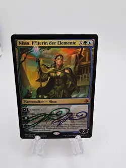 Nissa, Steward of Elements - *Foil* MtG Amonkhet LP, German Foil *Signed* - Image 1