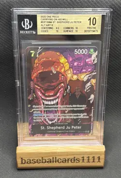 St. Shepherd Ju Peter Alternate Art OP13-084 Carrying On His Will Foil BGS 10 P1 - Image 1