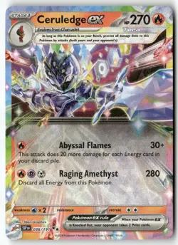 Ceruledge ex 036/191 Double Rare Surging Sparks Pokemon Holo Near Mint - Image 1