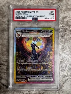 2025 POKEMON PRE EN-PRISMATIC EVOLUTIONS #161 UMBREON EX PSA 9 - Image 1