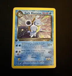 Dark Blastoise 3/82 Team Rocket 1st Ed Holo Rare English 2000 70HP Stage 2 - Image 1