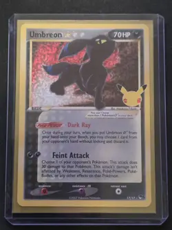 Umbreon Gold Star 17/17 - Pokemon Celebrations 25th Anniversary Holo Rare - NM/M - Image 1