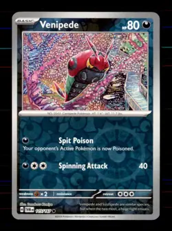 Venipede 115/167 Common Twilight Masquerade Pokemon Reverse Holo Near Mint - Image 1