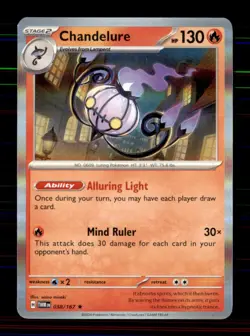 Chandelure 038/167 Rare Twilight Masquerade Pokemon Holo Near Mint - Image 1