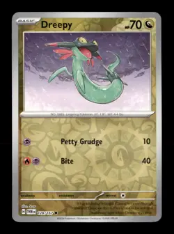 Dreepy 128/167 Common Twilight Masquerade Pokemon Reverse Holo Near Mint - Image 1