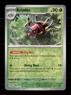 Ariados 005/167 Uncommon Twilight Masquerade Pokemon Reverse Holo Near Mint - Image 1