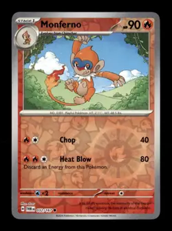 Monferno 032/167 Common Twilight Masquerade Pokemon Reverse Holo Near Mint - Image 1