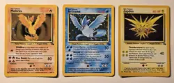 1999 WOTC Pokemon Fossil Holo Legendary Birds Lot Moltres Articuno Zapdos - Image 1