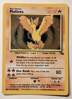1999 WOTC Pokemon Fossil Holo Legendary Birds Lot Moltres Articuno Zapdos - Image 3