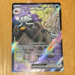 Pokemon TCG Arven's Mabosstiff ex 218/182 SV10 Ultra Rare Holo Eng 270HP - Image 1