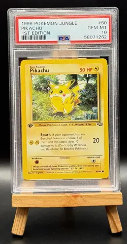 PIKACHU 60/64 1ST EDITION JUNGLE POKEMON PSA 10 - Image 1