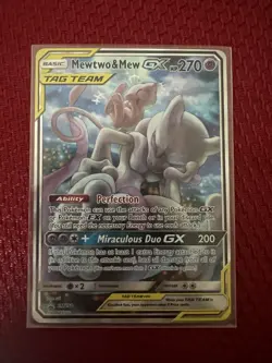 Mewtwo & Mew GX SM191 TAG TEAM Promo Holo English Pokemon - Image 1