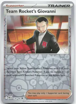 TEAM ROCKET'S GIOVANNI 174/182 Destined Rivals Pokemon Reverse Holo Uncommon NM - Image 1