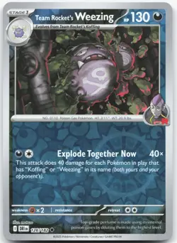 TEAM ROCKET'S WEEZING 126/182 Destined Rivals Pokemon Reverse Holo Uncommon NM - Image 1