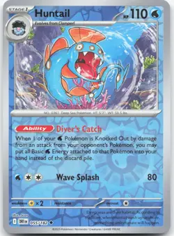 HUNTAIL 055/182 Destined Rivals Pokemon Reverse Holo Uncommon Near Mint - Image 1