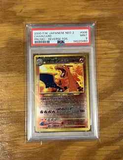 2000 POKEMON JAPANESE NEO 2 PROMO REVERSE FOIL #006 CHARIZARD PSA 9 - Image 1