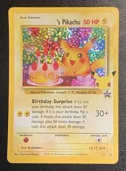 Birthday Pikachu 24/53 Pokemon TCG Celebrations Classic Collection Holo NM - Image 1