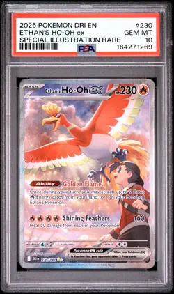 2025 POKEMON DRI EN-DESTINED RIVALS #230 ETHAN'S HO-OH EX PSA 10 - Image 1